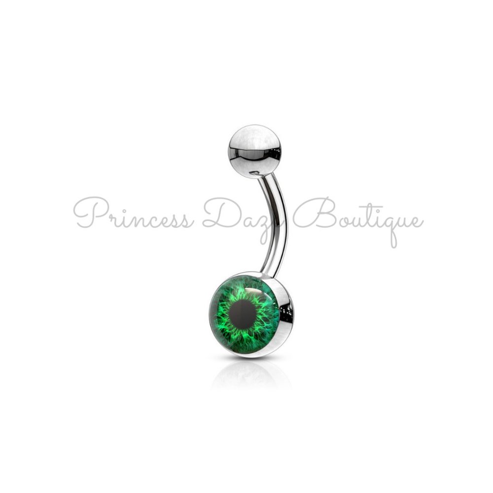 Green Eye Belly Button‎ Ring